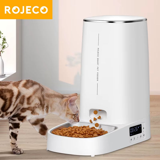 4L Automatic Pet Feeder Button Version Auto Cat Food Dispenser Accessories Smart Control Pet Feeder for Cats Dog Dry Food